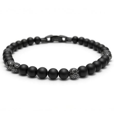 БРАСЛЕТ W&W BLACK ONYX PLUS BLACK MOIS 6 BEADS