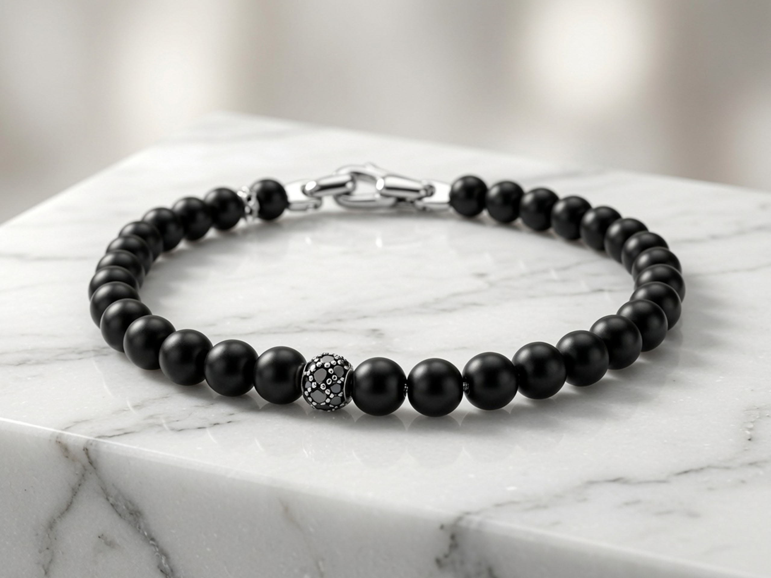 Браслет W&W Black Onyx Plus Black Mois Beads — изображение 2