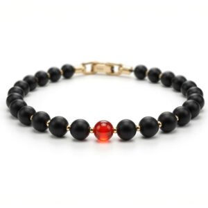 Браслет W&W Black Onyx Plus Red Carnelian