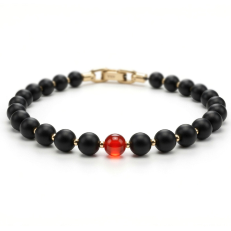 БРАСЛЕТ W&W BLACK ONYX PLUS RED CARNELIAN