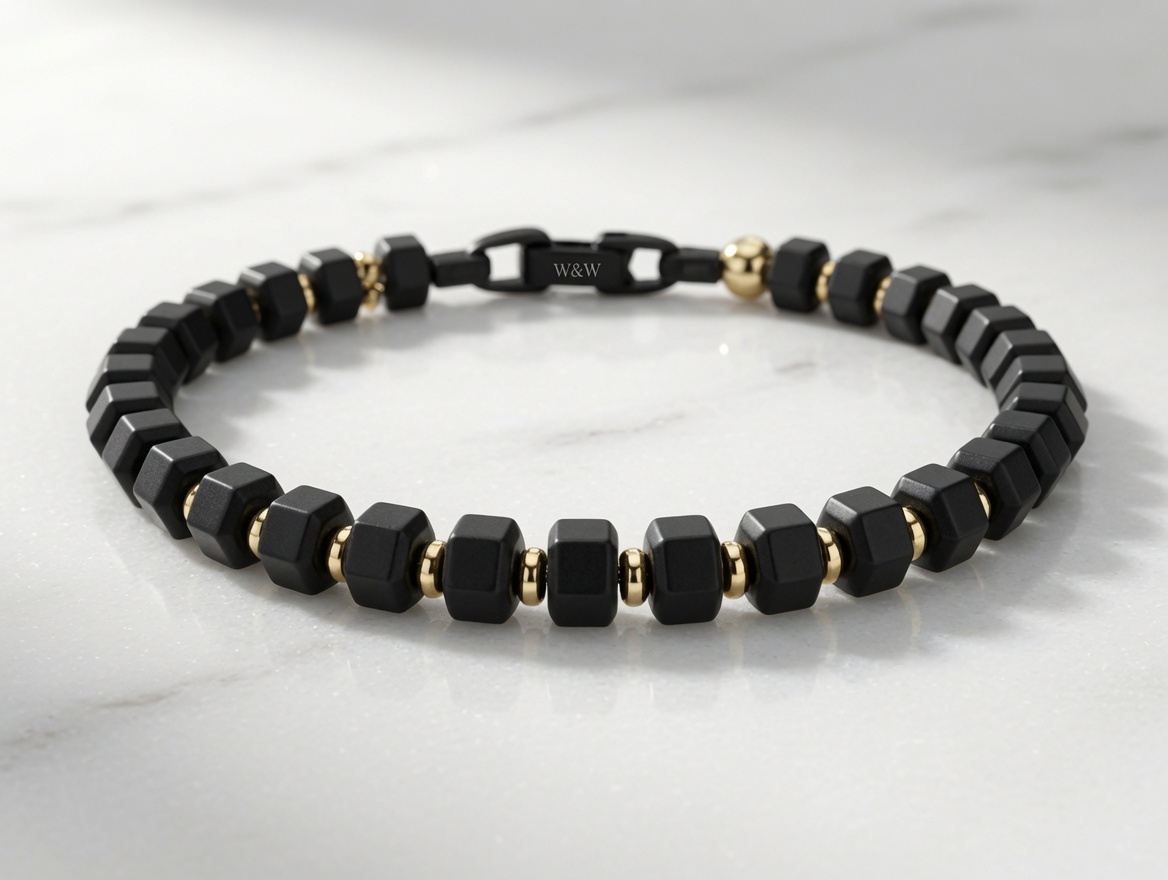 Браслет W&W Hexagon Black Onyx 6.2 mm — изображение 2